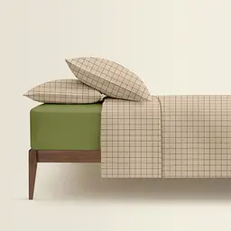 Комплект постільної білизни Cosas двоспальний з простирадлом на резинці BEIGE GEOMETRY CS2 180 x 220 см (CellAshbeige_El140-74Avocado_180) - мініатюра 2