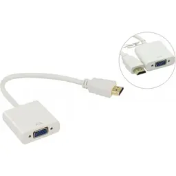Перехідник HDMI M to VGA F (з кабелями аудіо і живлення від USB) ST-Lab (U-990 white) - мініатюра 3