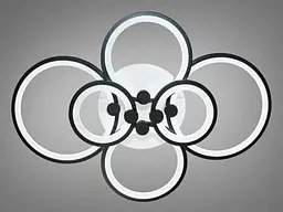 Стельова LED-люстра Diasha 8022/6BK 110W, 6 кілець, 3 кольори світла, Ø58×80 см, диммер, пульт - мініатюра 5