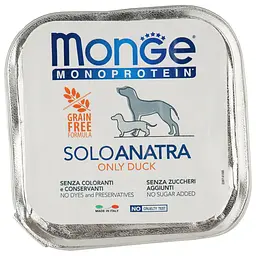 Вологий корм Monge Dog Solo, для дорослих собак, 100% качка, 150 г - мініатюра 2