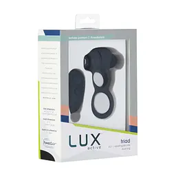 Ерекційне кільце Lux Active Triad Vibrating Dual Cock Ring подвійне з вібрацією пульт д/у - мініатюра 8