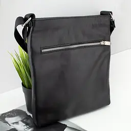 Сумка чоловіча шкіряна Handycover S236 чорна з 4 відділеннями на блискавці - мініатюра 2