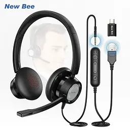 Провідна гарнітура New Bee H362 з кнопками управління і шумозаглушенням Бізнес гарнітура. - мініатюра 3