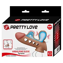 Насадка на пеніс Pretty Love Tyronn 16.1 см коричневий - мініатюра 11