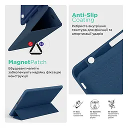 Чохол-книжка для планшета Xiaomi Redmi Pad 2, Smart Fold Pen, синій, 11 дюймів, з екошкіри + TPU, з магнітною застібкою, підставкою, тримачем під стилус, протиударний, з функцією Wake/Sleep, ArmorStandart (ARM86106) - мініатюра 7