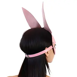 Шкіряна маска Зайчика Art of Sex - Bunny mask, колір Рожевий - мініатюра 2