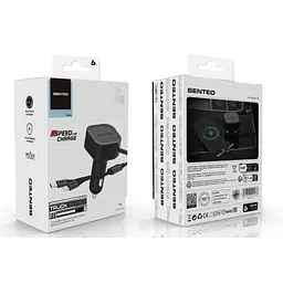АЗП Senteo Q-10C Truck Series Retractable UCB-C+Lighting cable PD3.0 3A 30W Black - мініатюра 2