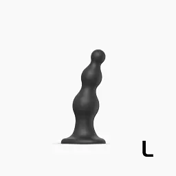 Насадка для страпону Strap-On-Me Dildo Plug Beads Black L - мініатюра 2