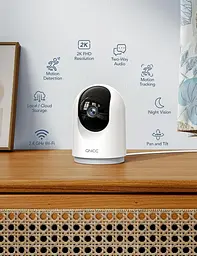 Камера відеоспостереження GNCC для дому 2K WiFi 360° нічне бачення двостороннє аудіо Alexa - мініатюра 5