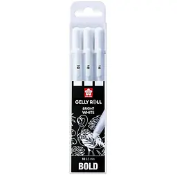 Набір гелевих ручок Sakura Basic 10 Fine Bold 3шт Білі - мініатюра 2