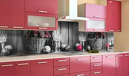 Вініловий кухонний фартух Натюрморт 3Д наклейка для кухні ПВХ корзина дошки Фрукти Сірий Happy Pocket Z181464