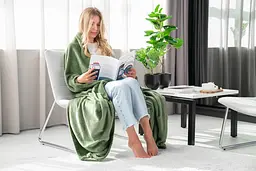 Плед Ardesto Flannel 160х200 см 100% поліестер зелений pbe0050438 - мініатюра 5