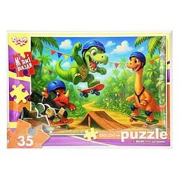 Дитячі м'які пазли "Динозаври на скейтах" Danko Toys S35-11-14, 35 елементів