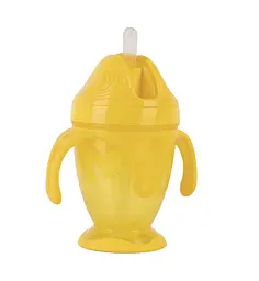 Поїльник Baby Team, з силіконовою трубочкою та ручками, 9+ міс., 220 мл, жовтий (5011_желтый) - мініатюра 2