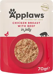 Вологий корм для котів у желе Applaws Chicken with Beef in Jelly - курка з яловичиною, 70 г - мініатюра 1