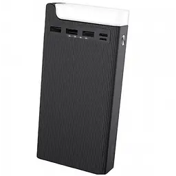 Повербанк зовнішній акумулятор Power bank із вбудованою лампою 30000mAh чорний HOCO J62