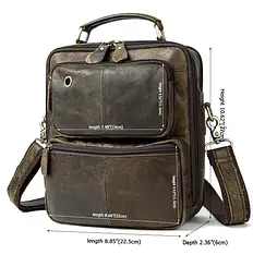 Сумка з ефектами старовини чоловіча Vintage 23х27х7,5 см sum0028950 - мініатюра 5