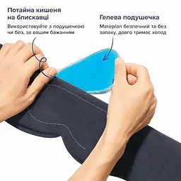 Маска для сну Supretto з гелевою охолоджувальною вставкою, графітовий - мініатюра 3