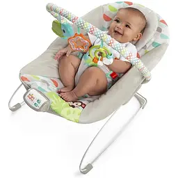 Шезлонг Bright Starts Happy Safari Bouncer сірий (11508) - мініатюра 2