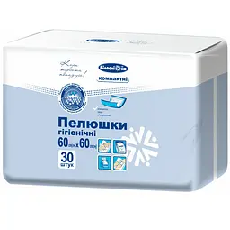 Одноразові пелюшки гігієнічні Білосніжка Компактні 60х60 см 30 шт.