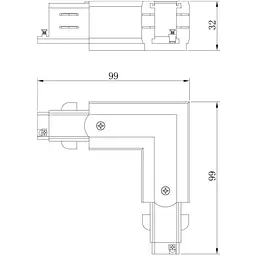 З'єднувач кутовий Ardero LD1301-RL для шинопроводу трифазного чорний (81014) - мініатюра 2
