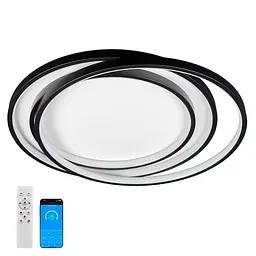 Люстра стельова LED Levistella 7871019, 76W, 3000-6000K, біло-чорна, сучасний стиль з пультом управління