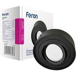 Світильник вбудований Feron ML344  MR16/G5.3 чорний круг (40115)