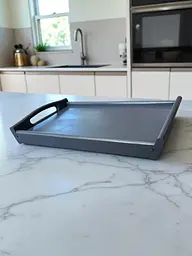 Складаний кавовий столик для сніданку в ліжко сірий 42×28×17 см №4 - мініатюра 4