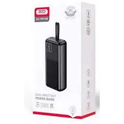 Зовнішня батарея XO PR199 Light Display 30000 mAh Power Bank чорна 6920680835683 - мініатюра 2