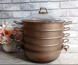 Мантоварка-пароварка з антипригарним покриттям O.M.S. Collection 6091 C-30 см 6,4 л Cappuccino - мініатюра 5