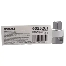 Адаптер для інструменту Sigma 3/8"(F) - 1/2"(M) CrV з отвором для воротка (6055261) - мініатюра 6