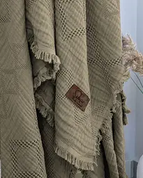 Муслінове покривало Oscar Khaki 240х260 см Saheser pbe0051344 - мініатюра 3