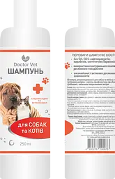 Шампунь хлоргексидин та кетоконазол для собак та котів Doctor Vet 250 мл - мініатюра 3