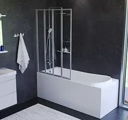 Шторка для ванни Am.Pm Like поворотно-складна 100x140 см хром матовий WU80BS-100-140CT, Універсальна, прозорий, хром матовий - мініатюра 2