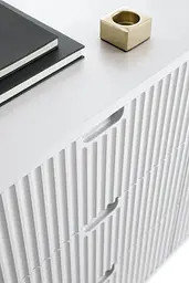 Комод Perfect Home Зова / Zova 2-дверний з чорними ніжками K103 Білий (PFH-091285) - мініатюра 6
