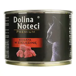 Вологий корм для котів Dolina Noteci Premium cat М'ясні шматочки в соусі з телятиною 185 г - мініатюра 2