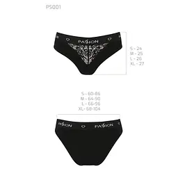 Трусики з широкою гумкою і мереживом Passion PS001 PANTIES S, black - мініатюра 6