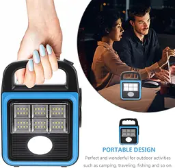 Фонарь-прожектор USB з сонячною панеллю та павербанком Solar LED light HS-8020 - мініатюра 4