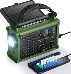 Аварійне радіо Raynic 12000 мА·год з ліхтарем, SOS і Power Bank