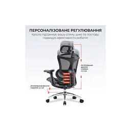 Офісне крісло Sihoo DORO C300L сітка, чорне (DORO-C300L-A3-101) - мініатюра 10