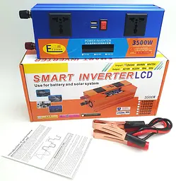 Автоінвертор 12 V-220 V перетворювач напруги з LCD-екраном та USB-портом 3500 W модифікована синусоїда Eryuan 12 V-220 V 3500 Вт - мініатюра 3