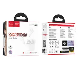 Навушники Bluetooth Hoco EQ33 Gem wireless BT headset(App) White - мініатюра 2