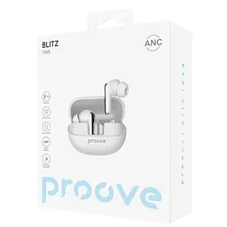 Бездротові навушники Proove Blitz, TWS, ANC, BT5.3, 40mAh, 500mAh, 8h, white UA UCRF - мініатюра 4