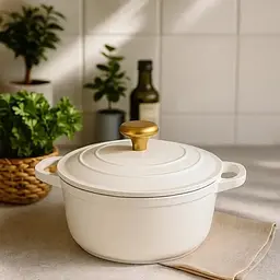 Каструля з мармуровим покриттям та металевою кришкою, 6.5 л (28 х 13 см) білий Edenberg EB-12096