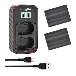 3-Pack KingMa Fujifilm NP-W235 (2 АКБ KingMa NP-W235 та 1 ЗУ на дві батареї)