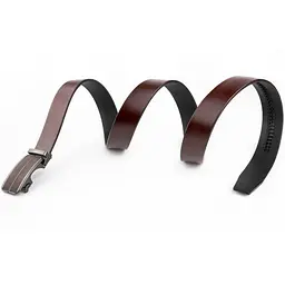 Ремінь чоловічий з коричневою вставкою та затемненим металом 20280 Vintage коричневий 105-120 см - мініатюра 2