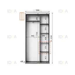 Шафа-купе Idea серія 5 100 x 45 x 210 см Венге темний - мініатюра 2