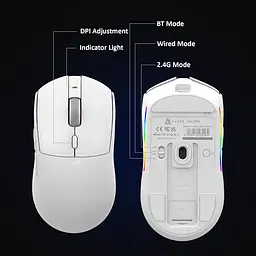 Мишка бездротова AJAZZ AJ139 V2 MC Миша комп'ютерна із зарядною док-станцією / 2.4G / Bluetooth / USB White (19577) - мініатюра 8