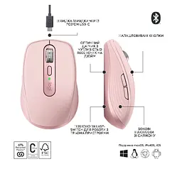 Миша бездротова Logitech MX Anywhere 3S Rose (910-006931) - мініатюра 7