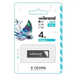 USB флеш накопичувач Wibrand 4GB Stingray Grey USB 2.0 (WI2.0/ST4U5G) - мініатюра 2